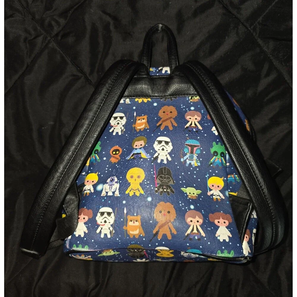Loungefly Disney star wars chibi character print mini backpack purse bag tote!
